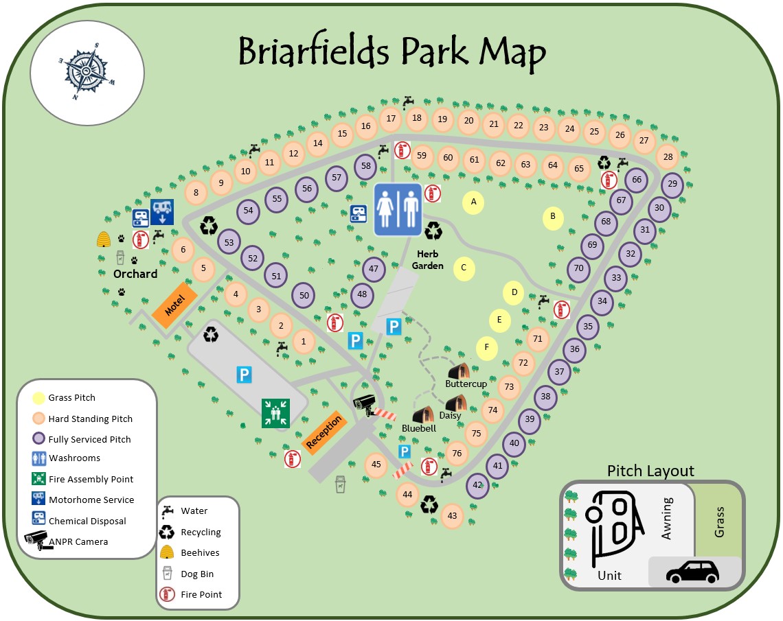Briarfields Touring Park Map